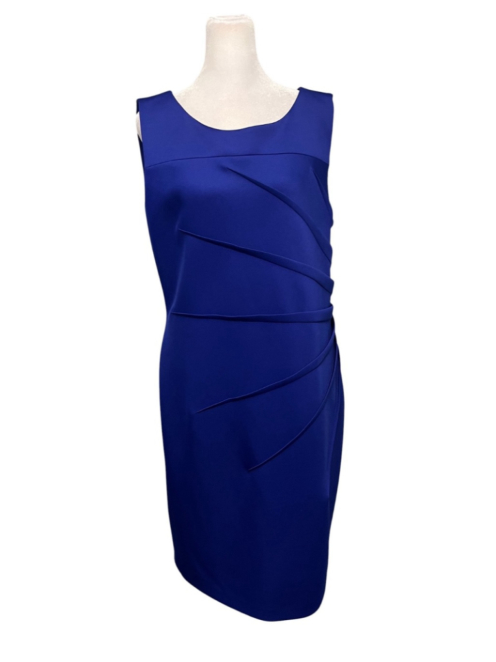 Calvin Klein Royal Blue Starburst Design Sleeveless Sheath Size 16 - Picture 7 of 10